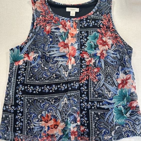 CJ Tops - CJ Banks Sleeveless Top Floral Asian Print Camisole Liner Size X‎